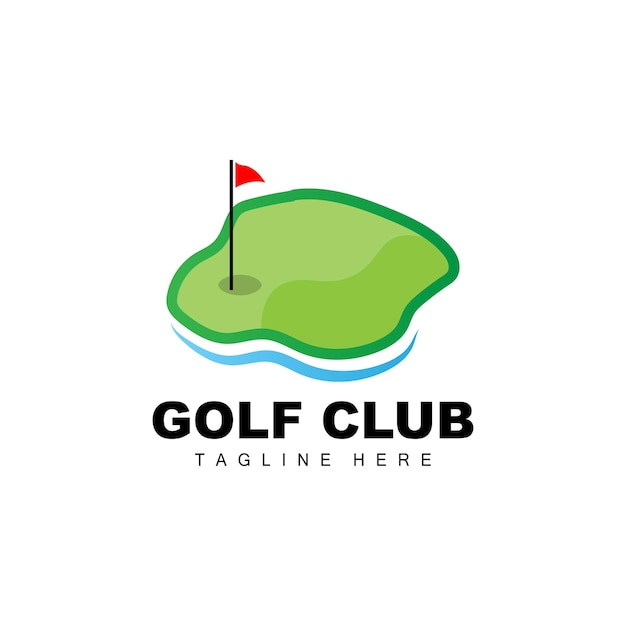 Golf Ball Logo Vector Stick Golf Deportes al aire libre Juego Disciplina Diseño Icono Plantilla