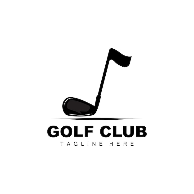 Golf ball logo vector stick golf deportes al aire libre juego disciplina diseño icono plantilla