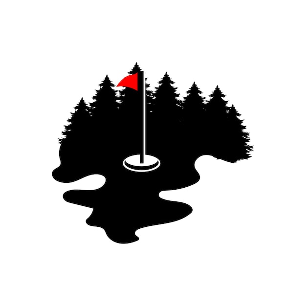 Vector golf logo design design vector golf ball y golf club torneo ilustración plantilla
