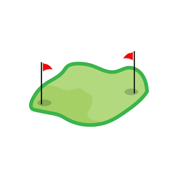 Golf Logo Design Design Vector Golf Ball y Golf Club Torneo Ilustración Plantilla