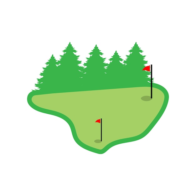 Golf Logo Design Design Vector Golf Ball y Golf Club Torneo Ilustración Plantilla