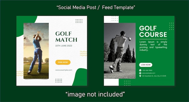 Golf practicando publicaciones en redes sociales