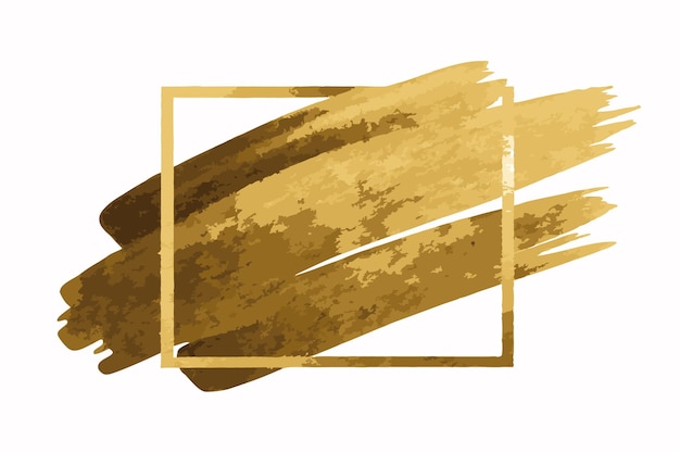 Golpe de pincel dorado con vector de textura de papel de aluminio