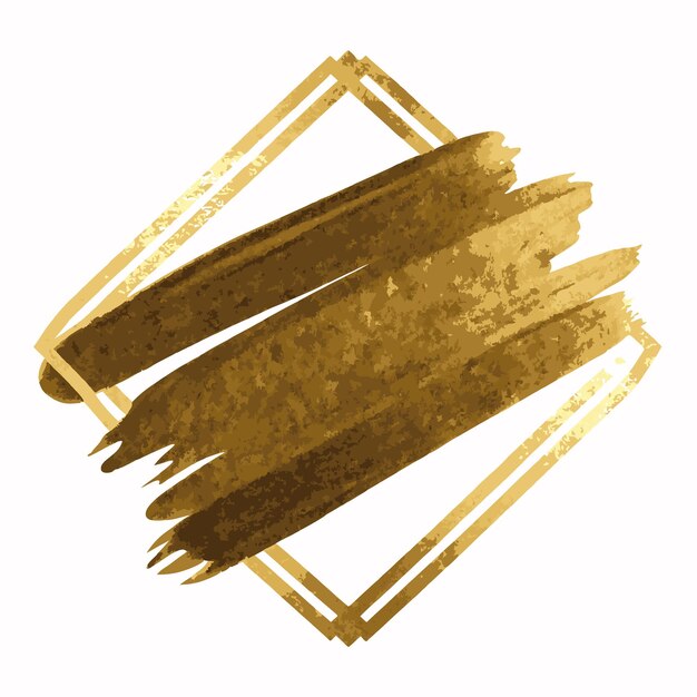 Golpe de pincel dorado con vector de textura de papel de aluminio