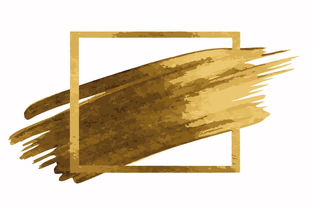 Golpe de pincel dorado con vector de textura de papel de aluminio