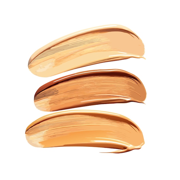 Golpes de fundamento de maquillaje en diferentes tonos sobre un fondo blanco aislado 12
