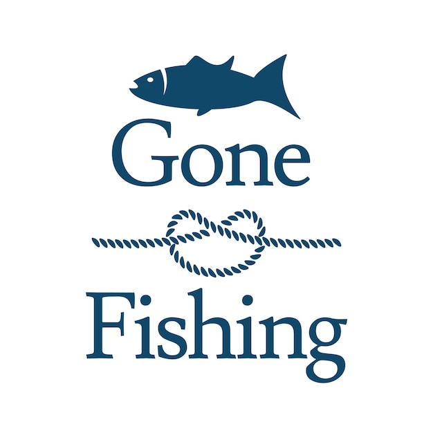 Gone Fishing Fish y cuerda de nudo náutico