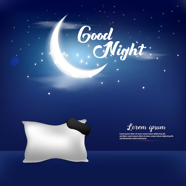 Good night vector illustration fondo plantilla diseño