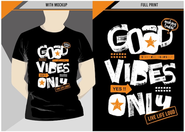 Good vibes solo diseño de camiseta streetwear