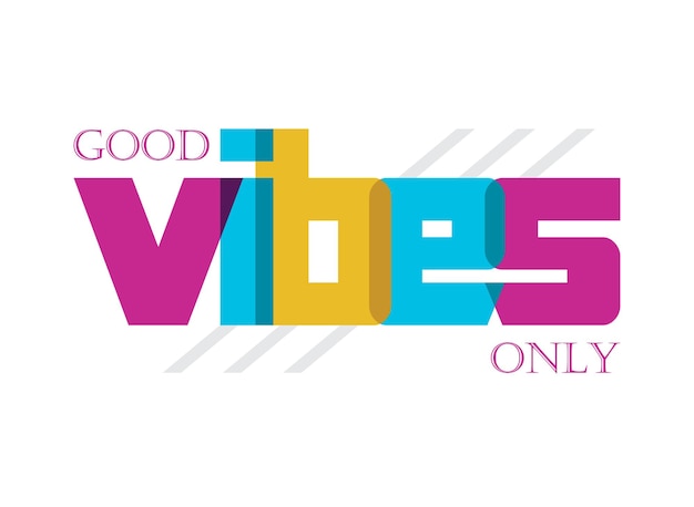 Vector good vibes solo tipografía camiseta diseño premium vector