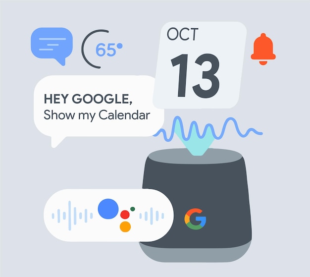 Google voice assist October vector illustration Editable