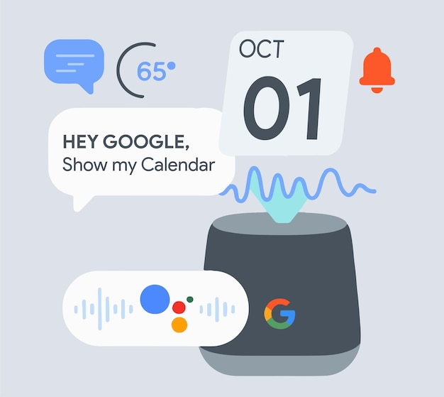 Google voice assist October vector illustration Editable