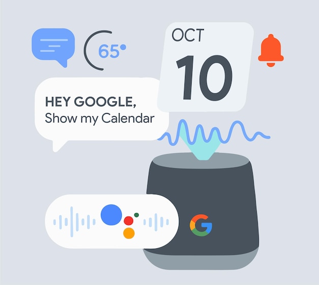 Google voice assist October vector illustration Editable
