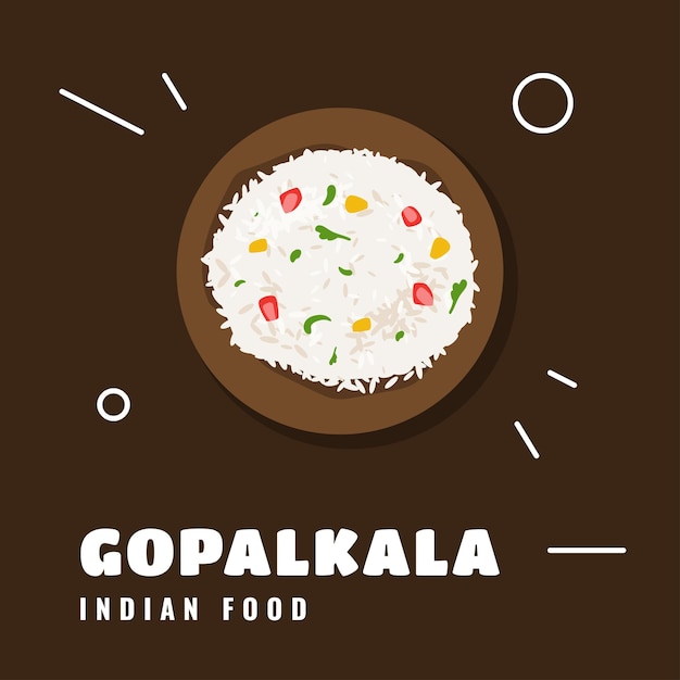 Vector gopalkala comida tradicional asiática de la india