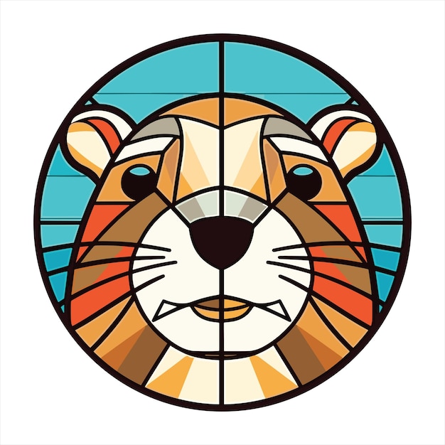 Gopher colorido acuarela vidrieras dibujos animados Kawaii Clipart Animal mascota ilustración