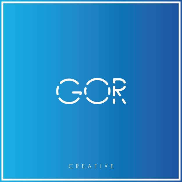 GOR Premium Vector último diseño de logotipo diseño creativo logotipo vector ilustración monograma logotipo mínimo