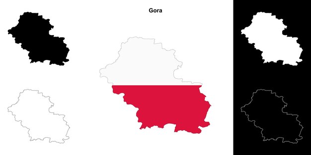 Gora county outline map set