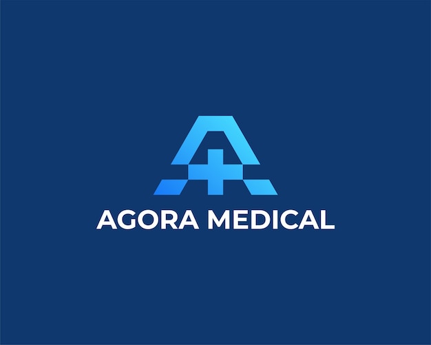 Ágora médica simple vector logo