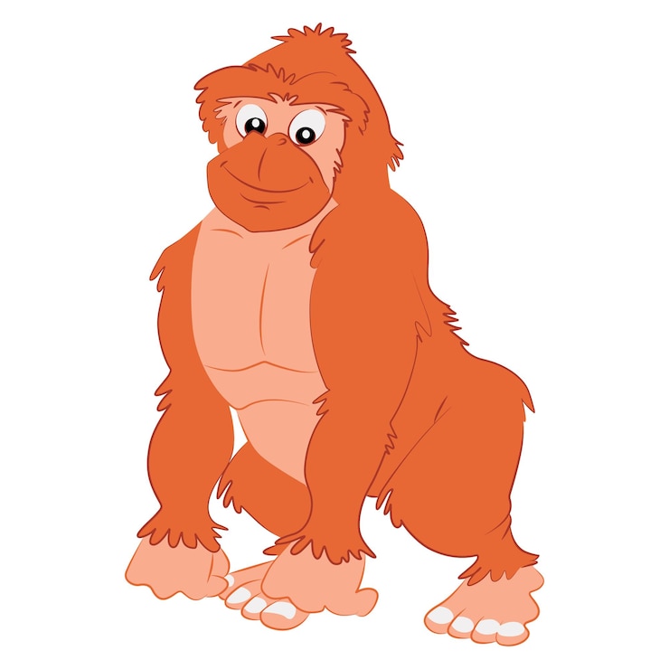 Vector un gorila aislado sobre un fondo blanco