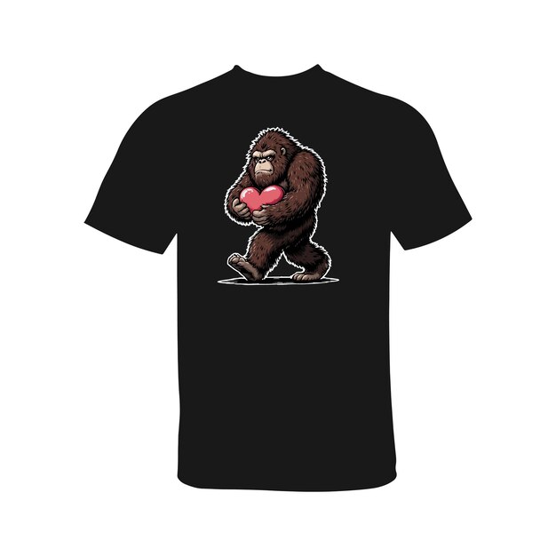 Gorila con camiseta de corazón