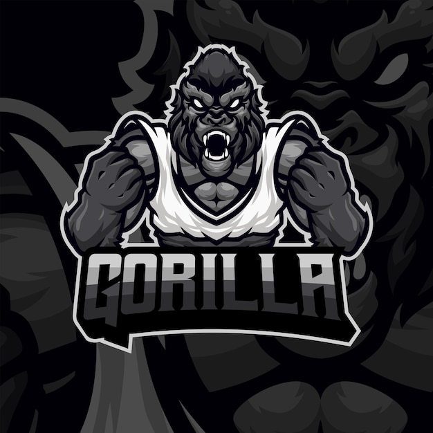 Gorila mascota logo ilustración vector