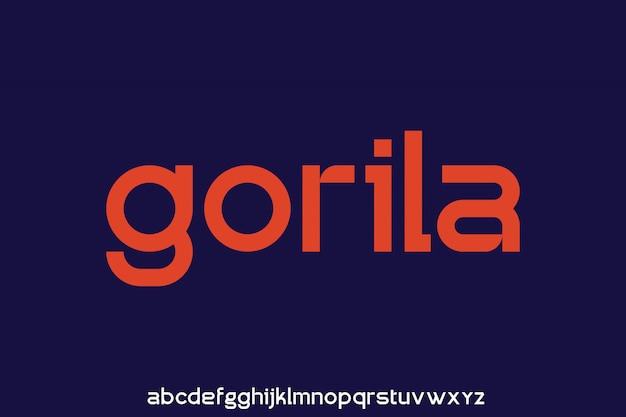 gorila, tipografía urbana geométrica moderna