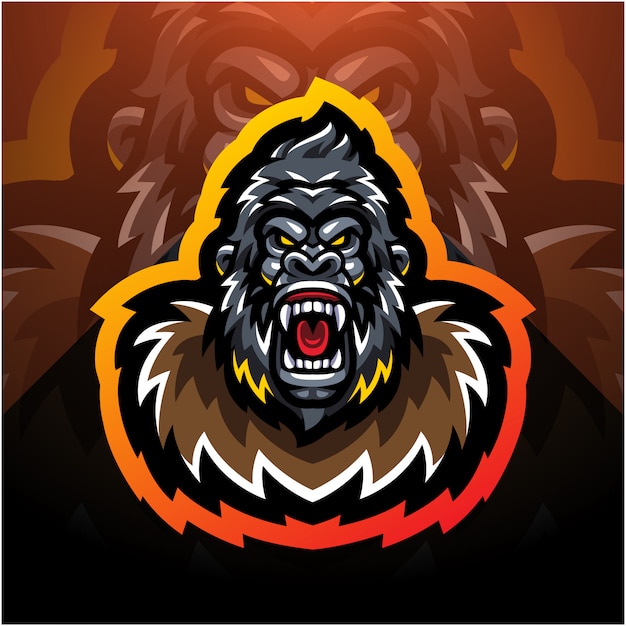 Gorilla head esport mascota logo
