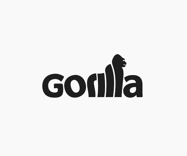 Gorilla wordmark lettering logo Concepto de diseño tipográfico animal minimalista creativo