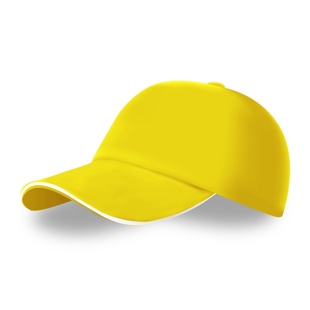 Gorra amarilla Mockup estilo realista Ilustración vectorial