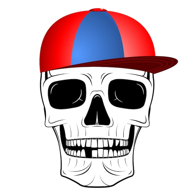 Gorra de béisbol con ilustración de calavera