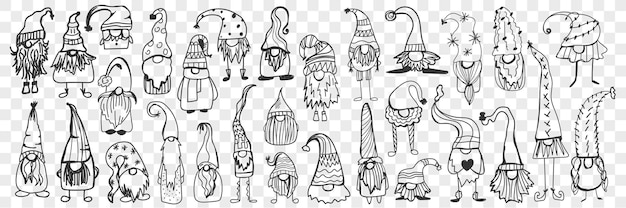 Gorra para gnome doodle set.