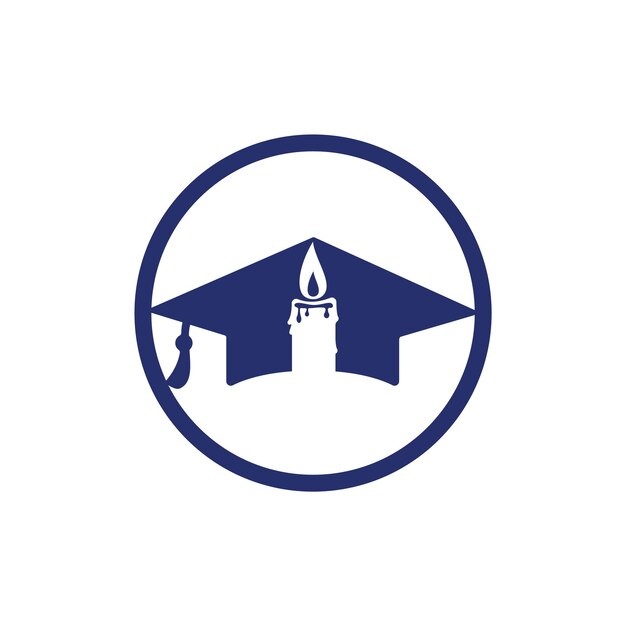 Gorra de graduación con diseño de logotipo de vector de icono de vela