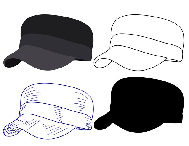 Vector gorra de hombre sobre un fondo blanco