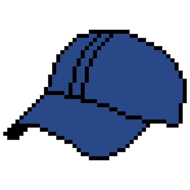 Vector gorra de pixel art aislada sobre fondo blanco.