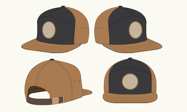 Vector gorra sombrero plantilla vector correa ajustada ajustable