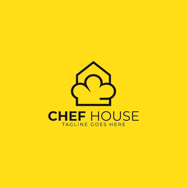 gorro de chef y diseño de icono del logotipo de la casa