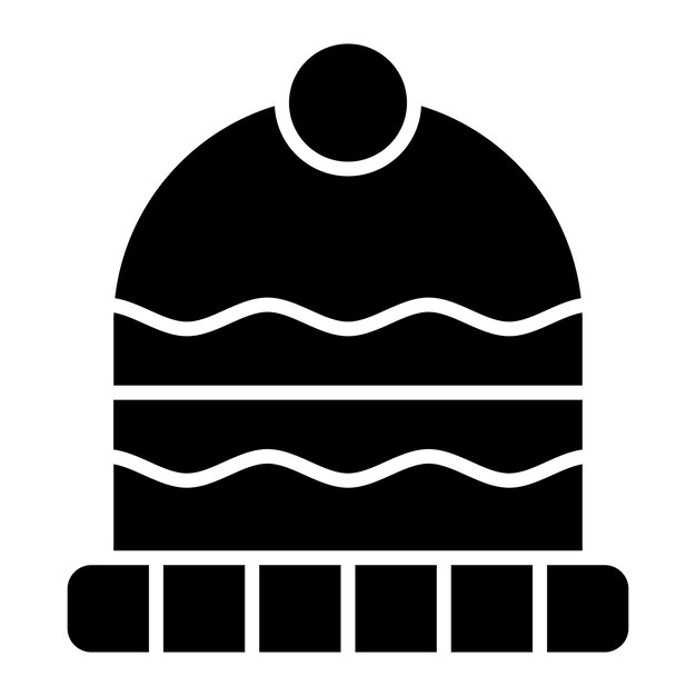 Gorro Glifo Sólido Negro Ilustración