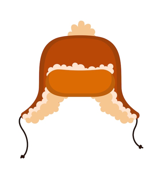 Vector gorro de lana de invierno con orejeras