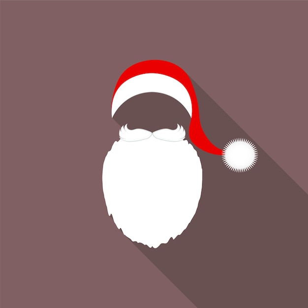 Vector gorro de papá noel con barba y bigote.