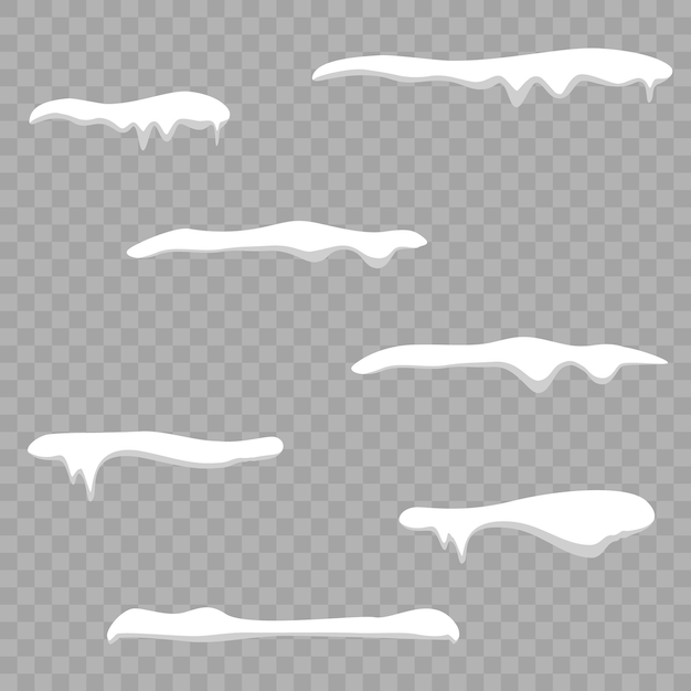 Gorros de nieve sobre fondo transparente Ilustración vectorial
