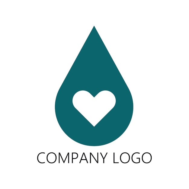 gota de agua con elemento vectorial del corazón