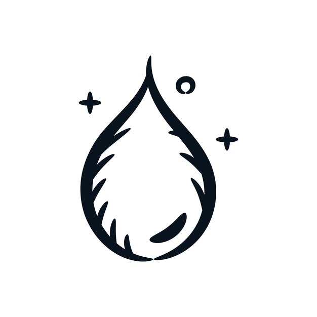 Gota de agua higiene limpia pura natural dibujado a mano boceto línea dibujo icono dibujos animados ilustración