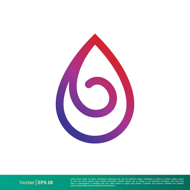 Gota de agua Icono ornamental Vector Logo Plantilla Ilustración Diseño Vector EPS 10