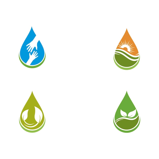 Gota de agua Logo plantilla vector illustration
