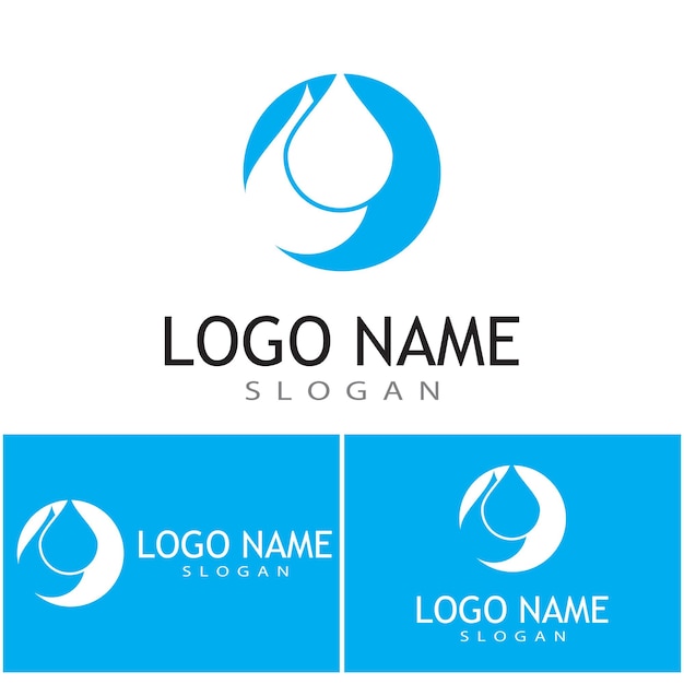 Gota de agua logo template vector illustration design