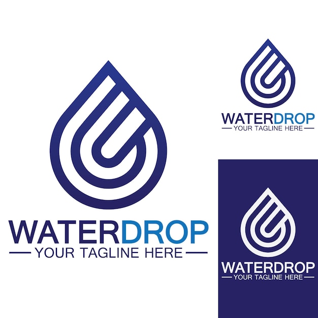 Gota de agua logo template vector illustration design