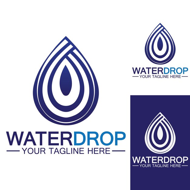 Gota de agua logo template vector illustration design