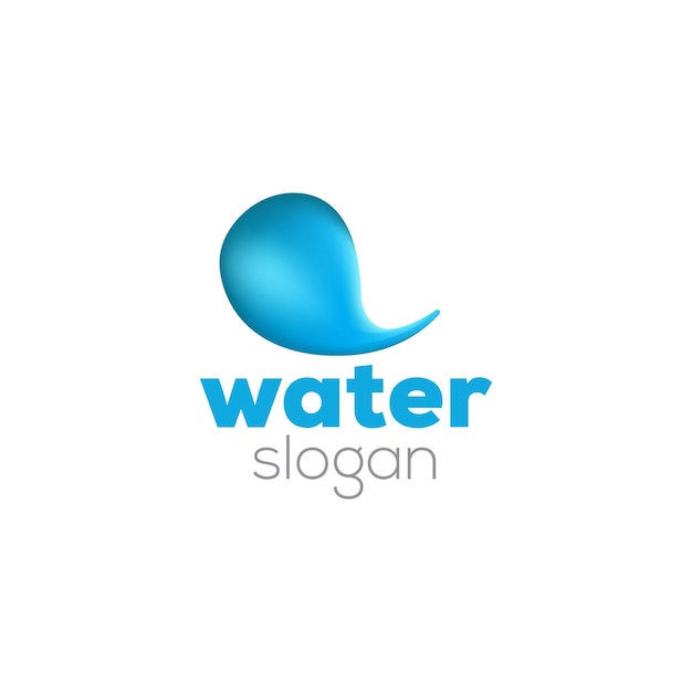 Gota de agua, logotipo, icono, diseño, plantilla, símbolo comercial, o, señal