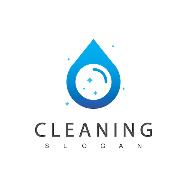 gota, agua, logotipo, limpieza, concepto, icono