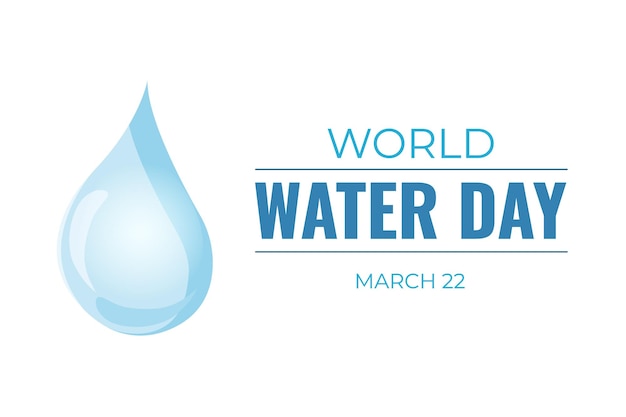 Una gota de agua con las palabras día mundial del agua.